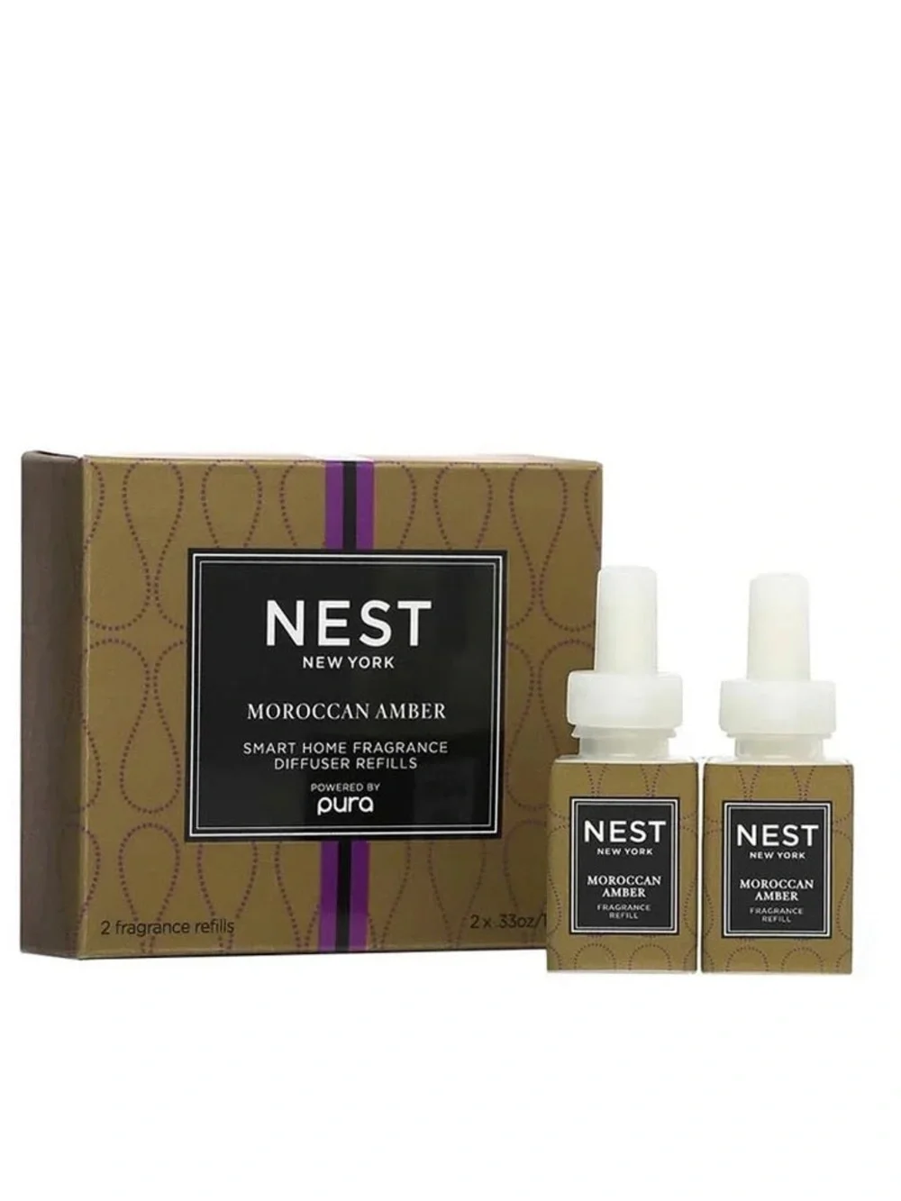 Pura Nest Moroccan Amber Smart Fragrance Diffuser Refills 2x .33 fl oz BNIB